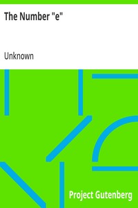 The Number “e” — typographic cover