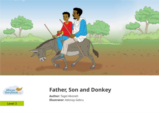 Father, Son and Donkey — illustrated by Adonay Gebru