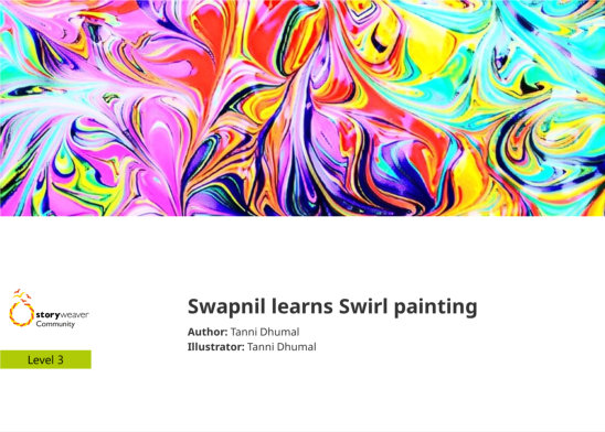 Swapnil learns Swirl painting — illustrated by Tanni Dhumal