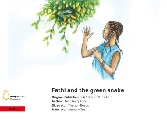 Fathi and the green snake — illustrated by Therson Boadu