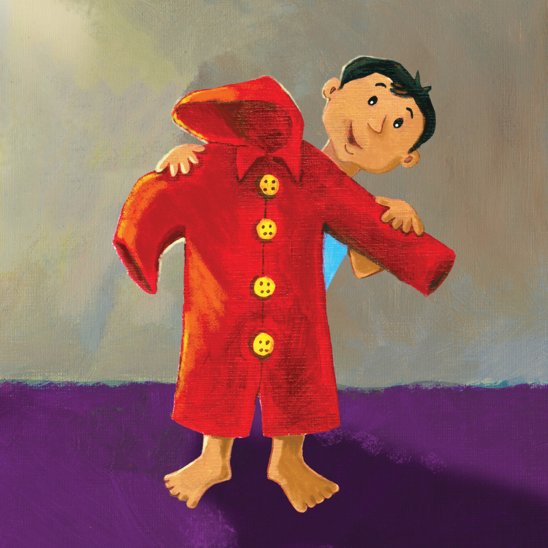 The Red Raincoat — illustrated by Zainab Tambawalla