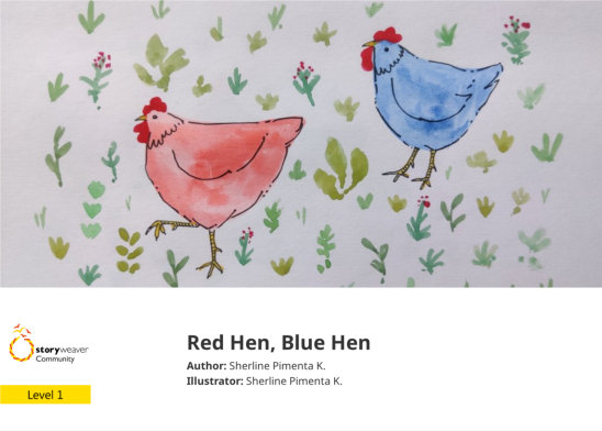 Red Hen, Blue Hen — illustrated by Sherline Pimenta K.